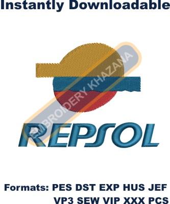 Repsol logo embroidery design